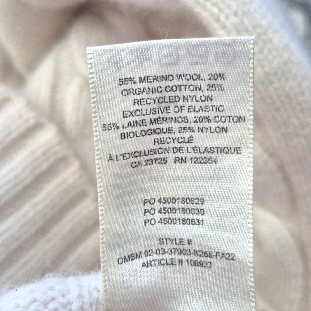 Aritzia Sunday Best Peggy Cropped Sweater, Wool Cotton, Cream, Oversized Size XS - Picture 12 of 12